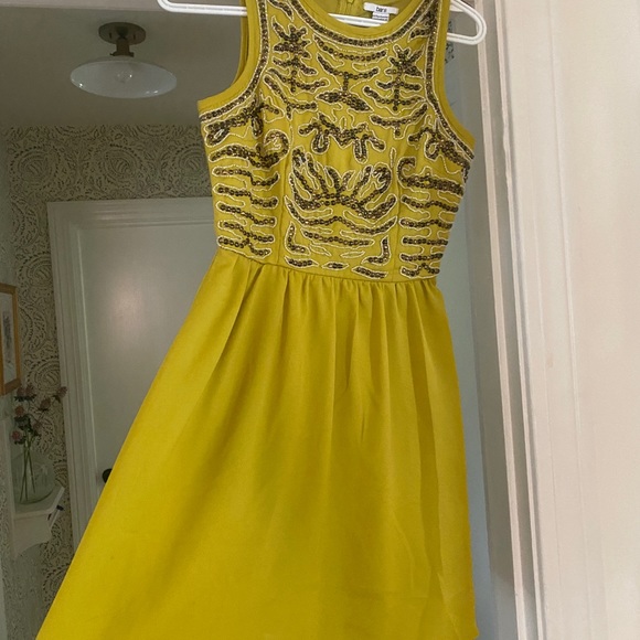 barIII yellow/green dress with sequined bodice - Picture 2 of 4
